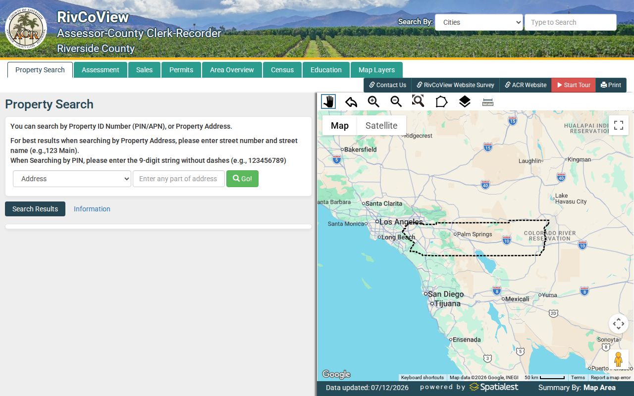 Indio people search using RivCoView address and parcel fields