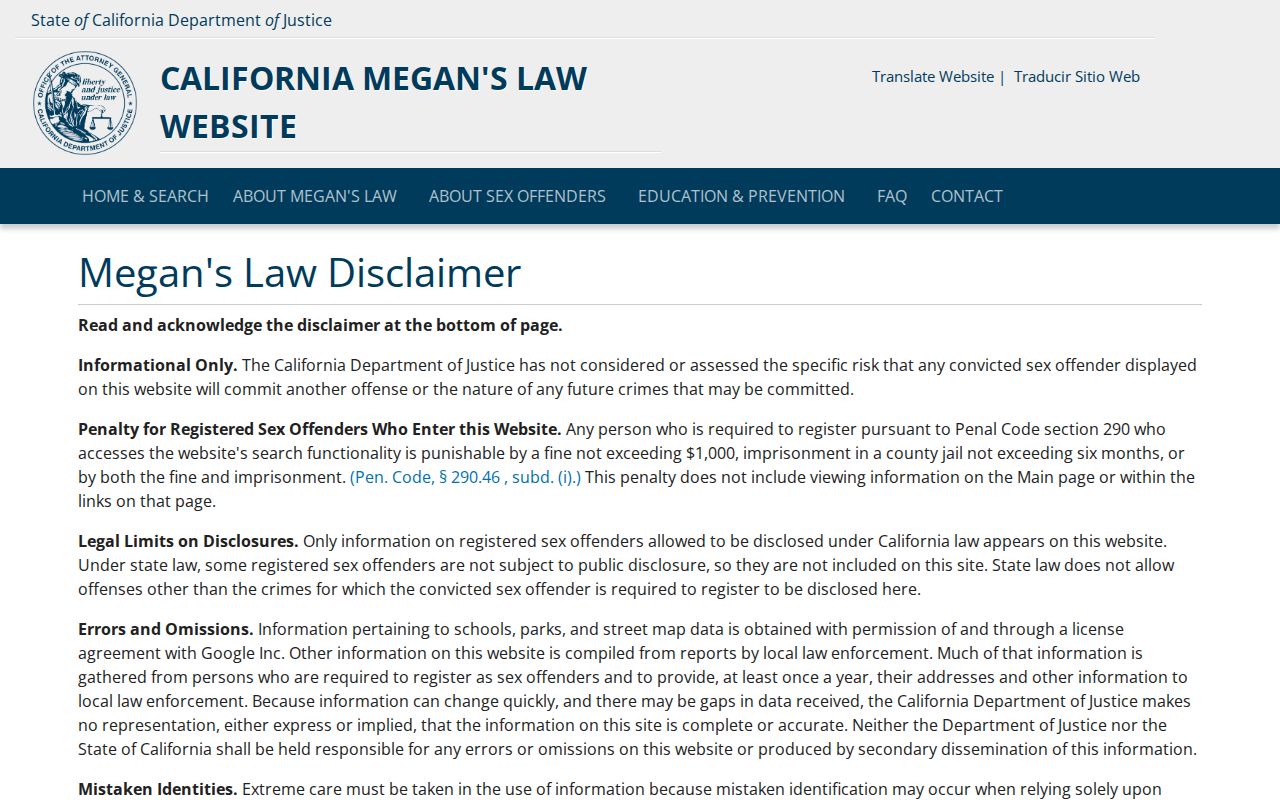 Indio people directories context from California Megan's Law official search